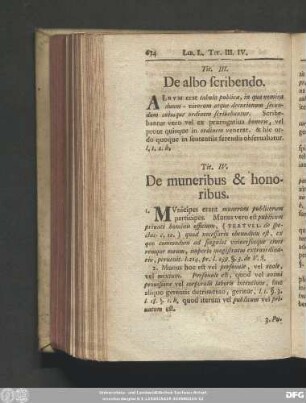 Tit. IV. De muneribus & honoribus.