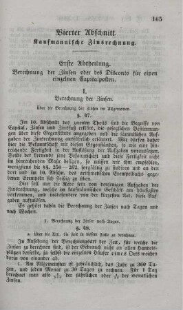 Vierter Abschnitt. Kaufmännische Zinsrechnung.