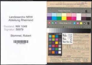 Entnazifizierung Robert Stommel , geb. 28.01.1912 (Angestellter)