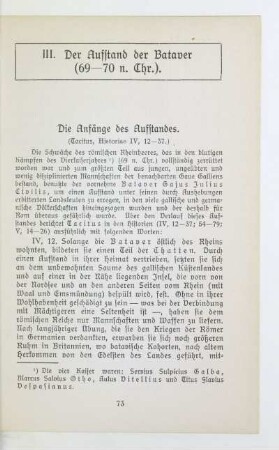 Die Anfänge des Aufstandes