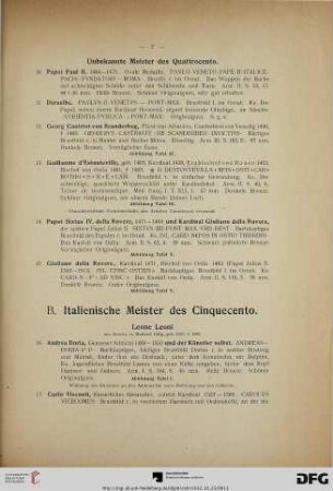 B. Italienische Meister des Cinquecento (Nr. 16-57)