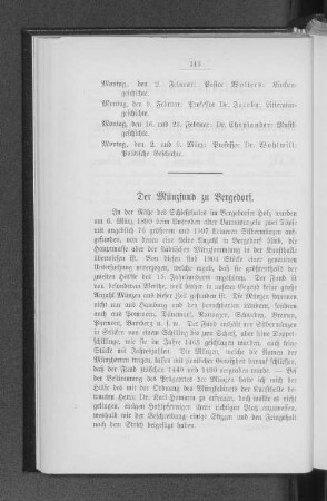 Der Münzfund zu Bergedorf.