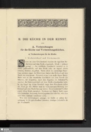II. Die Küche in der Kunst