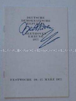 Programm der Beethoven-Ehrung" in der DDR 1977