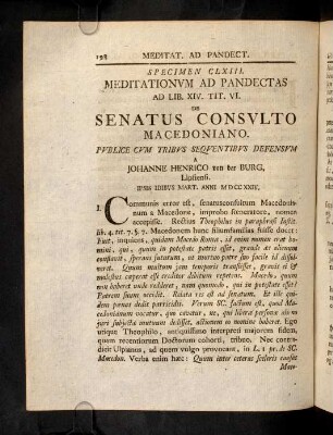 198-199, Ad Lib. XIV. Tit. VI. De Senatus Consulto Macedoniano