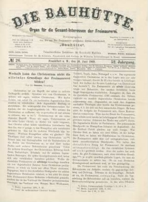 No. 26. Frankfurt a. M., den 26. Juni 1909. 52. Jahrgang.