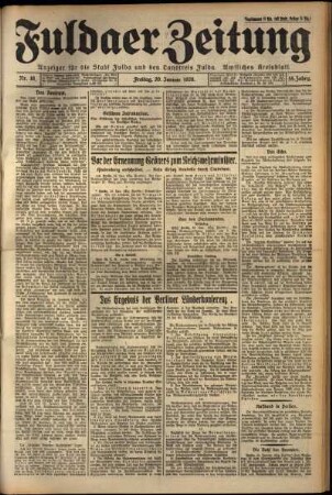 Ausgabe vom Freitag, den 20. Januar 1928.