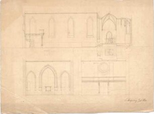 Dolmetsch, Heinrich; Ursprung; Ev. Pfarrkirche, Restaurierung - Längsschnitt, Querschnitte