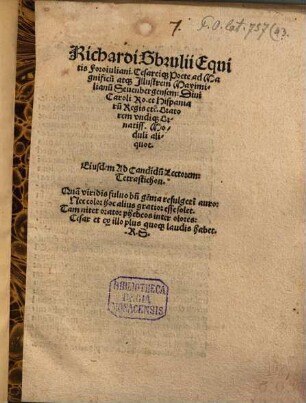 Ad Magnif. Maximilianum Sevenbergensem ... moduli aliquot