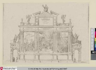 [La facade d'un palais triomphal; Facade of a triumphal monument; Festarchitektur]