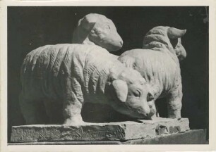 Drei Schäfchen: Gartenskulptur: Tonmodell