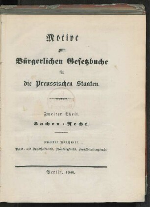 Theil 2, Abschnitt 2: Pfand- und Hypothekenrecht, Pfändungsrecht, Zurückbehaltungsrecht