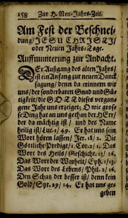 Am Tag der Beschneidung/ Jesu Chrsiti/ oder Neuen Jahrs-Tage.