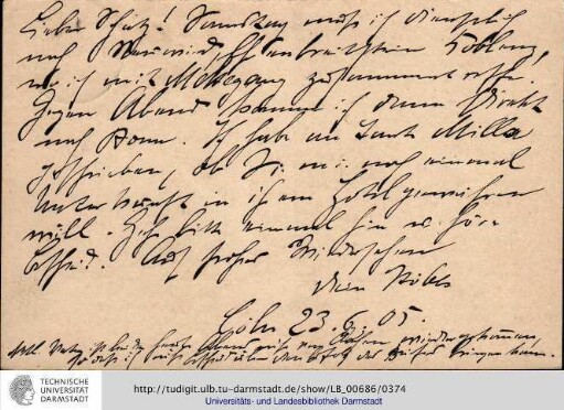 Postkarte vom 23.06.1905
