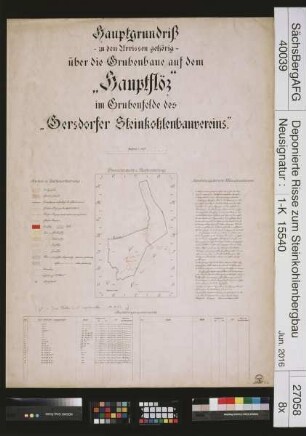 Gersdorfer Steinkohlenbauverein, Baue auf dem Hauptflöz (mit Nachbringungen)