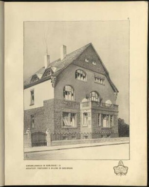 Einfamilienhaus in Karlsruhe I. B. Architekt: Professor H. Billing in Karlsruhe.