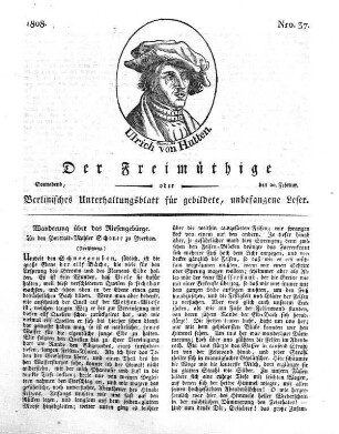 Nro. 37, Sonnabend, den 20. Februar 1808