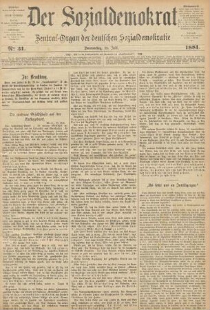 No 31. Donnerstag, 28. Juli. 1881.