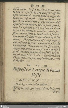 Risposte à Lettere di buone Feste