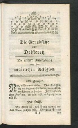 Die andere Unterredung von der natürlichen Religion