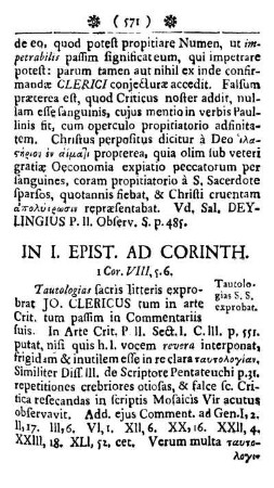In I. Epist. ad Corinth.