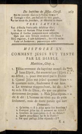 263-268, Histoire XV - XVI
