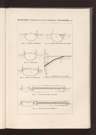 Fig. 182 Wasser auf Panzerdeck Fig. 183 Wasser auf Panzerdeck auf der Seite Fig. 184 Kofferdamm Fig. 185 Deckspanzer S. M. S. "Freya" Fig. 186 Granatwirkung ohne Deckspanzer Fig. 187 Granatwirkung mit Deckspanzer Fig. 188 Panzer- und Splitterdeck