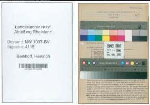 Entnazifizierung Heinrich Berkhoff , geb. 03.02.1902 (Lehrer)