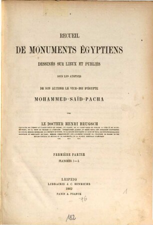 Recueil de monuments égyptiens : dessinés sur lieux. 1, Planches I - L