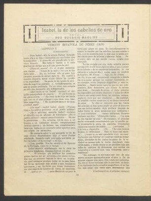 Isabel, la de los cabellos de oro : Novela. Capítulo II - (Continuación)