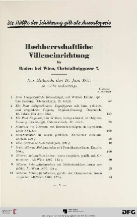 Hochherrschaftliche Villeneinrichtung (Nr. 1-231)