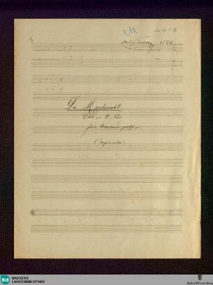 Die Mondnacht. Arr - Don Mus.Ms. 826 : harmonium; C