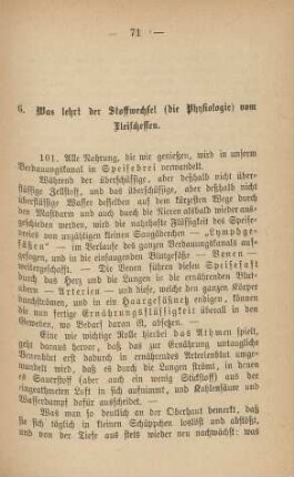 6. Was lehrt der Stoffwechsel (die Physiologie) vom Fleischessen