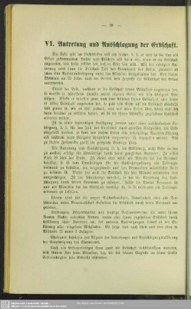 VI. Antretung und Ausschlagung der Erbschaft