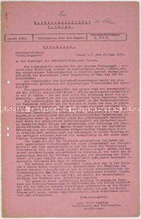Hektografierte Materialsammlung der NSDAP Sachsen mit der Abschrift eines Briefes des Wirtschaftsausschusses mit Anlagen an die Gläubiger des Gewerkschaftshauses der SPD in Plauen