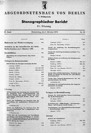 Nr. 16 (81), 1. Oktober 1970