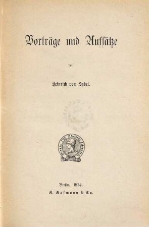 Vorträge und Aufsätze