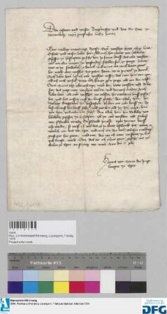 Hanns von Morn jun., Bürger zu Eger, ersucht die Stadt Nürnberg für Nikolay von Lobckobitz gesessen zu Hassenstein Beiständer nach Prag zu schicken.