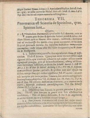 Theorema VII. Pnevmatica est Scientia de Spiritibus, qvat. Spiritus sunt.