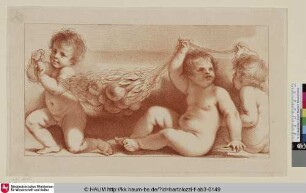 [Trois enfants nus, portant un feston de fruits; Drei Kinder mit Fruchtgewinde]