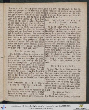 Die Bescheidenheit des Magistrats in einer kleinen Landstadt.