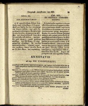 Annotatio ad Cap. XXI Theophrasti.