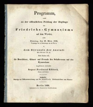 1835/36: Beiträge zur Differenzenrechnung. - 1835/36