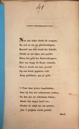 Niet een ieder vloekt de stropers ... : [Gedicht]