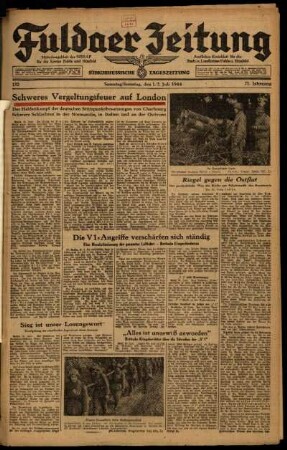 Ausgabe vom Samstag, den 01. Juli 1944.