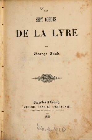 Les sept cordes de la lyre