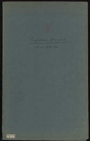 Projektive Geometrie. [Vorlesungsmanuskript], Göttingen, 26.10.1909 - 4.3.1910