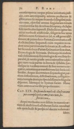Cap. XIX. De secunda methodi illustratione per exempla poetarum, oratorum, historicorum.