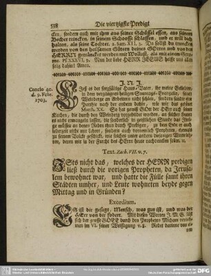 Die vierzigste Predigt aus Zach. VII. v. 7.