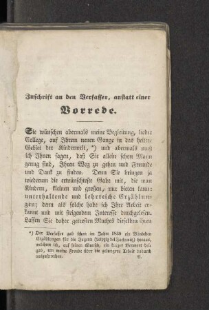 Zuschrift an den Verfasser, anstatt einer Vorrede.